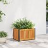 VidaXL Planter 45x30x27.5 Cm Solid Acacia Wood and Steel, Outdoor Planter, Flower Box, Potato Planter, 367613