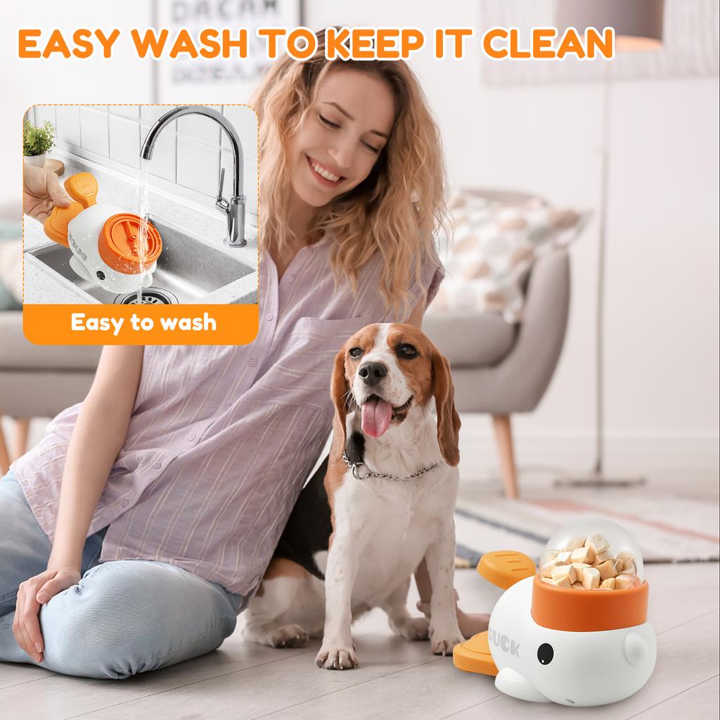 Pet Feeder Interactive Pet Food Treat Dispenser Cartoon Duck Design Dogs and Cats Feeder Toy Anti Choking Bowl Pet Supplies
