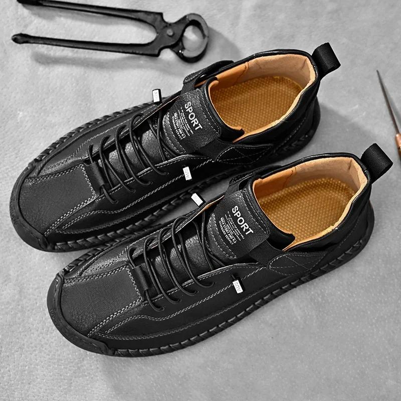 

British Men s Shoes Luxury Brand Fashion Trend Soft Soled Loafers Flat Bottomed Breathable Summer Casual Versatile Lace Up Shoes 38
