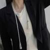Elegant Stackable Beaded Necklace for Women Pearl Fringe Pendant Sweater Necklace Fashion Luxury Party Jewelry Gifts Daily Wear