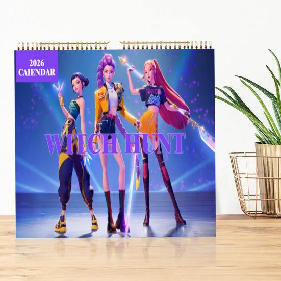 Kpop Demon Hunters Calendar 2026 Jan. 2026 - Dec. 2026 12 Monthly Calendar Coil Binding Wall Calendar for Home Office