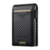 Men's High-Capacity Leather Card Holder with Automatic Pop-Up Mechanism