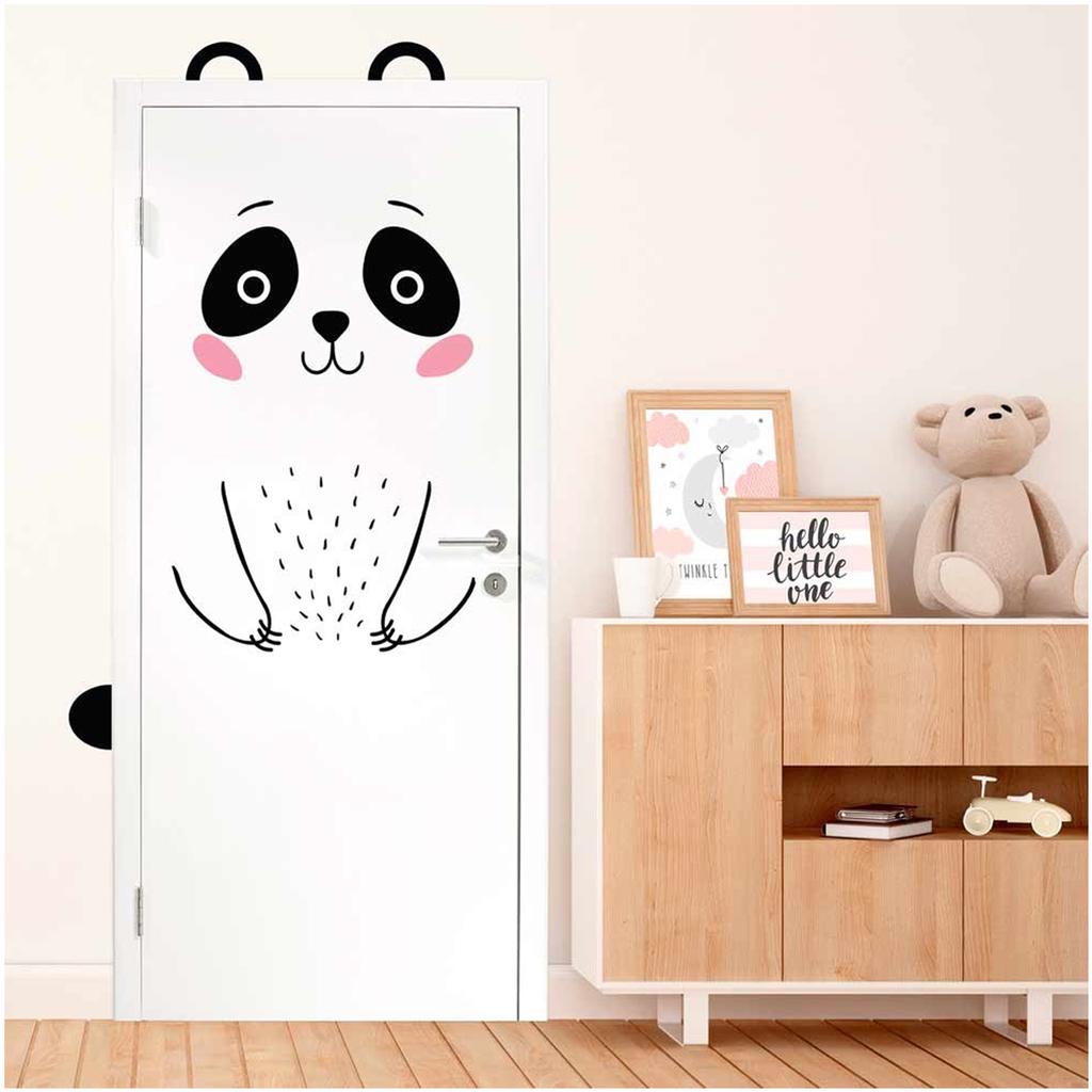 Les Trésors De Lily [Q6510] - Sheet of Door Stickers 'Panda' - One Size