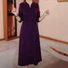 2025 Spring/Autumn Elegant Waist-Slimming Midi Dress for Middle-Aged & Elderly Women