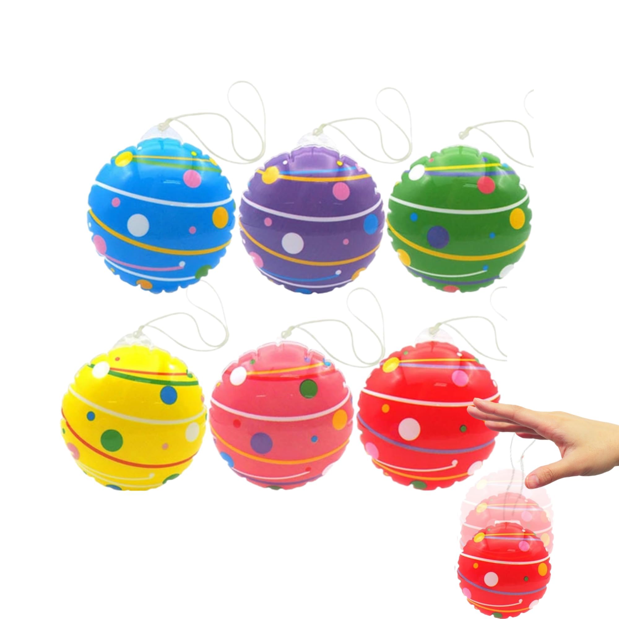 

Happy Festival Water Style Colorful Air x Set Assorted for Play Summer with Elastic String You K-Bright Supplies Yo-Yo Yo-Yos 12-Piece (6 Designs)