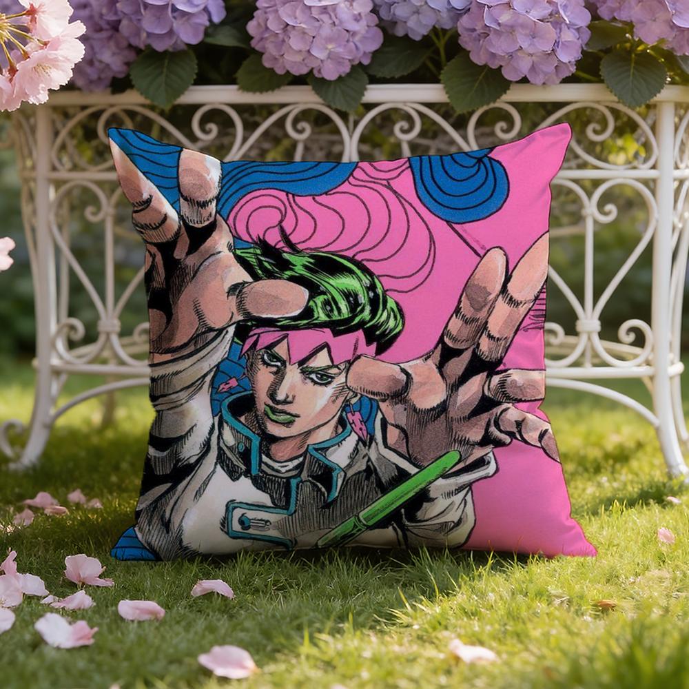 J-JoJo's B-Bizarre Adventure Cushion Cover Home & Car Dual-Scene Pillow Cover: Reversible for Premium Comfort