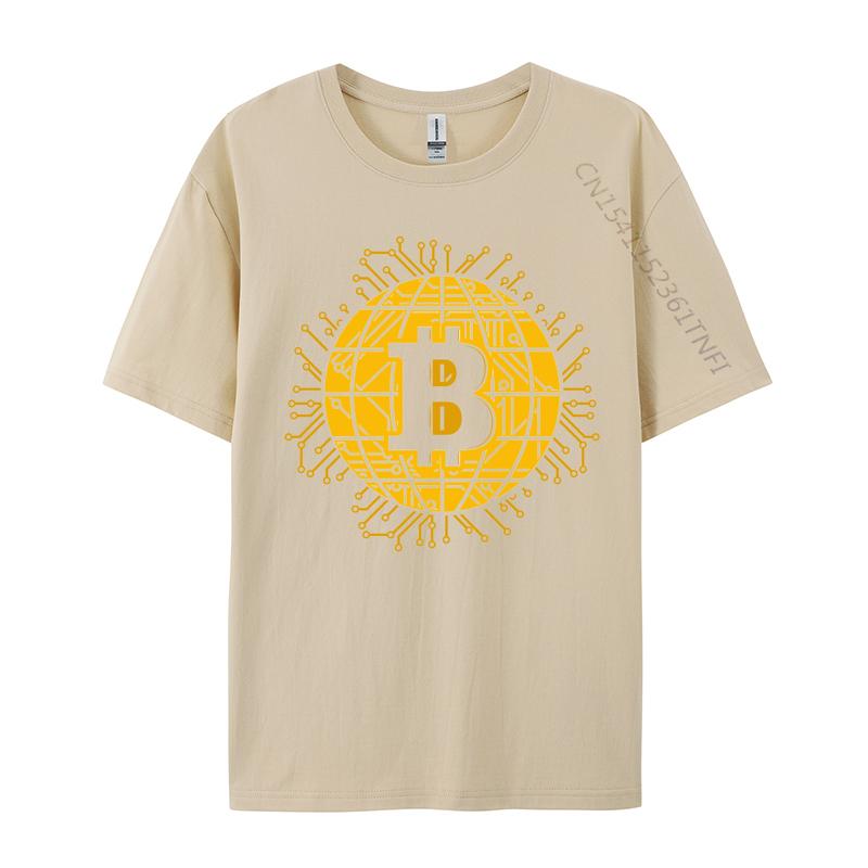 Bitcoin Cryptocurrency TShirt Casual Tops Shirt 2024 Popular Design Tops  Tees BTC Coin Trader B For Men T Shirt