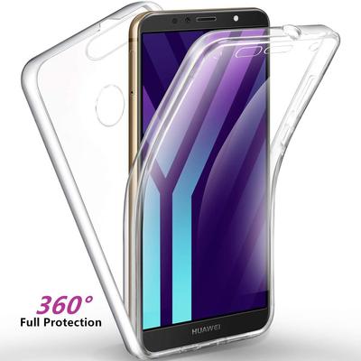 360 Degree Phone Case Silicone Crystal Clear Full Protective Cover for iPhone Samsung Huawei Honor Xiaomi Redmi OPPO Realme Vivo OnePlus