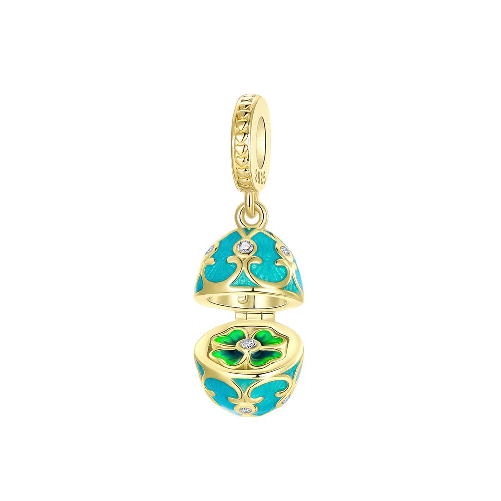 Luckly Four Leaf Shamrock Dangle Charm Copper Family Tree Flower Bead Pendant Compatible With Authentic Bracelets Necklaces Jewellery