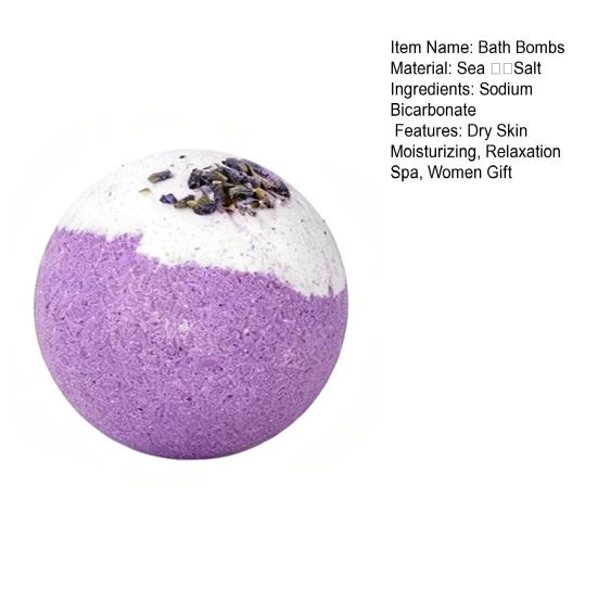 100G Dried Flowers Salt Bath Bombs Rose Chamomile Lavender Ocean Essential Oils Fizzies Ball Dry Skin Moisturizing Aromatherapy Shower