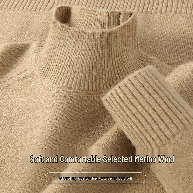 SNOWFLYING Women's Merino Wool Blend Half-High Collar Pullover Sweater