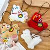Soft Plush Ornament Horse-shaped Christmas Decoration Plush Horse-shaped Christmas Tree Decoration with Lanyard Festive Holiday