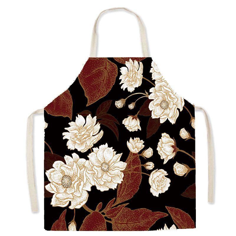 Pastoral Style Floral Series Kitchen Sleeveless Apron Color Floral Linen Apron Parent-Child Children'S Apron