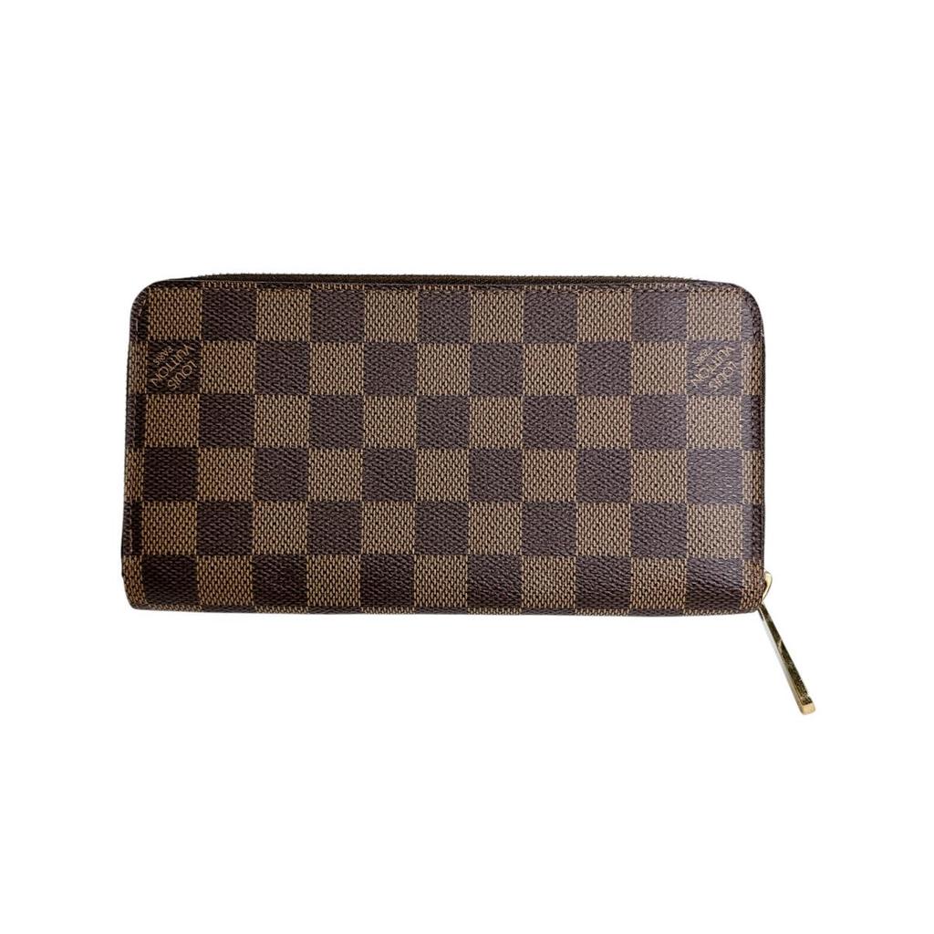 Louis Vuitton Damier Zippy Wallet N60015 Long Wallet Purse Zip Around Ebene Used