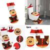 Christmas Elf Toilet Cover Set With Reindeer Santa Fabric For Holiday Decor