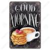 Eat Breakfast at Night Funny Sign, Kitchen Wall Decor Metal Plaque 20x30cm