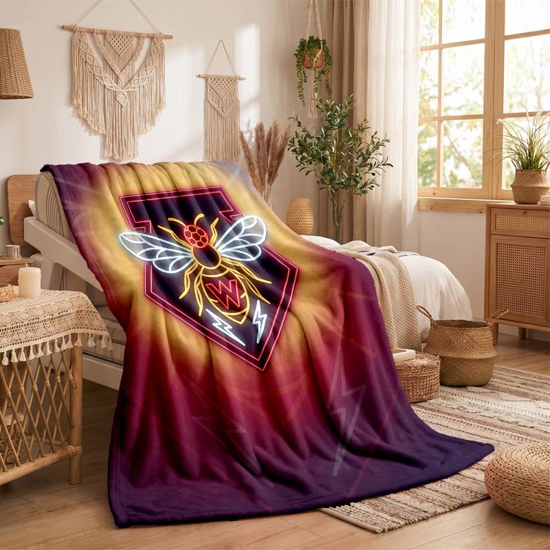 Watford Football Print Flannel Blanket Soft Warm Sofa Bed Throw Blanket For Home Office Bedroom