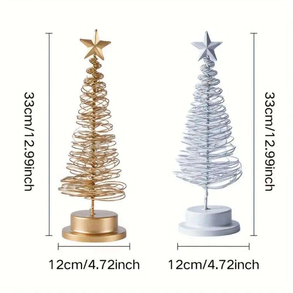 LED Christmas Tree Bedside Lamp,Decorative Iron Art Table Light For Cozy Bedroom&Festive Atmosphere,Battery-Powered Night Light