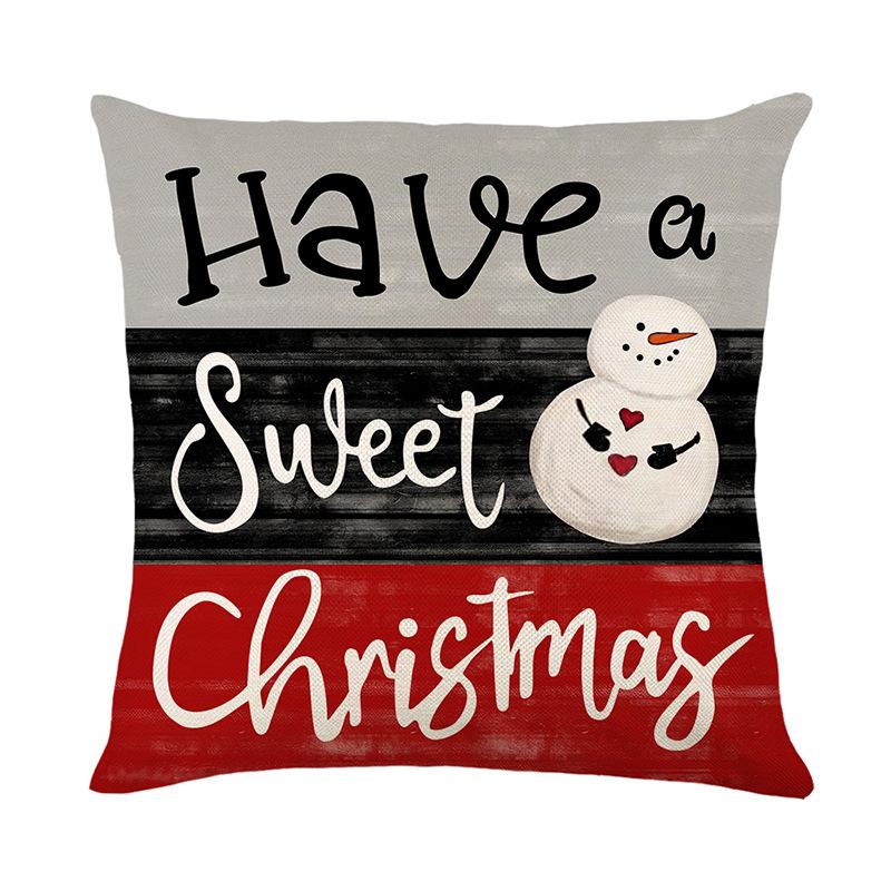 Christmas Pillow Cover for Home Sofa Atmosphere Printed Pillow Cover Christmas Cushion Cover New Style