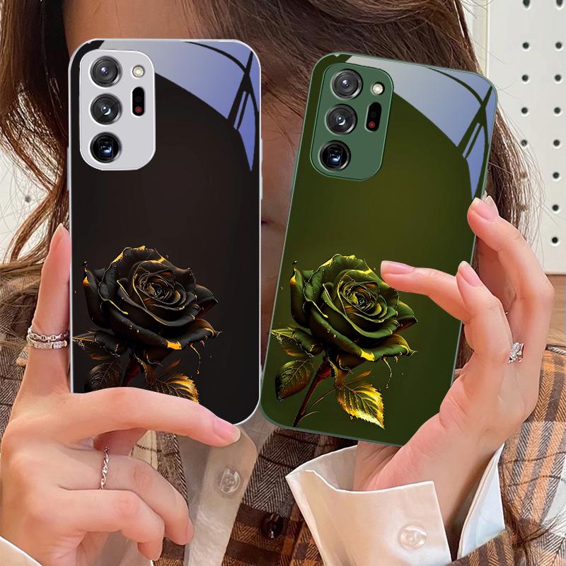 The Dark Golden Rose For Samsung M 02 12 Note 8 9 10 20 A 01 02 03 Core 04 05 06 10 12 13 14 5G 15 16 glass Ultra phone case