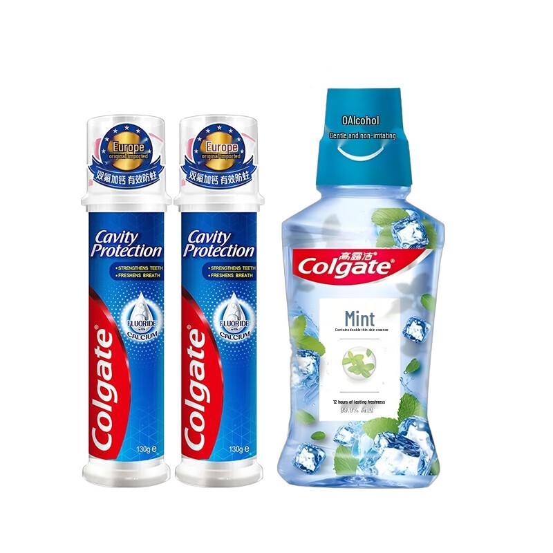Colgate Vitality Mint Mouthwash & Anti-Cavity Toothpaste Set
