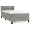 3131105 vidaXL Divan-lit Et Matelas Gris Clair 80x200 Cm Velours