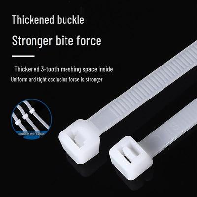 Weiße, selbstverriegelnde Kabelbinder aus Nylon – 3x4x250, 5x300 für Kabelmanagement und Bündelung