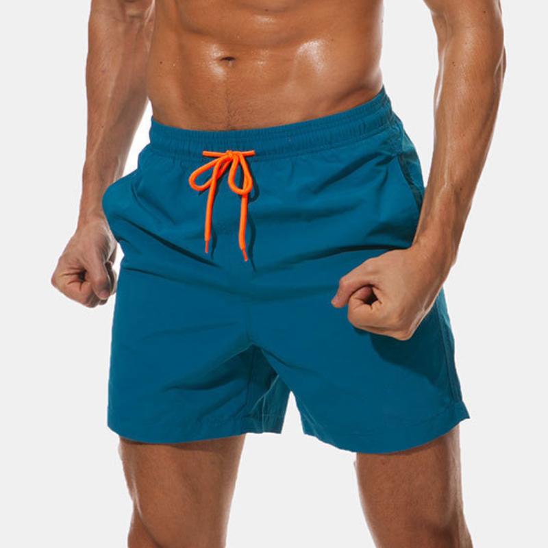 

Модные мужские пляжные брюки, дышащие брюки, однотонные повседневные брюки M чёрный