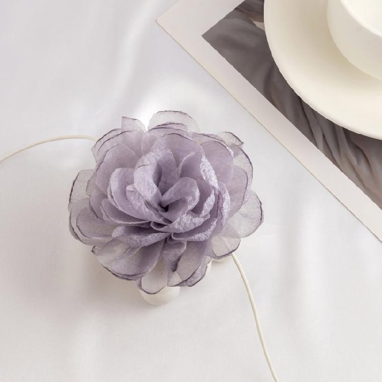 Fashion Trend Mesh Flower Rose Collarbone Chain Temperament Simple Necklace