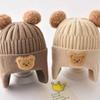 Baby hat autumn and winter cute bear baby wool hat winter boys and girls knitted hat children's warm ear hat
