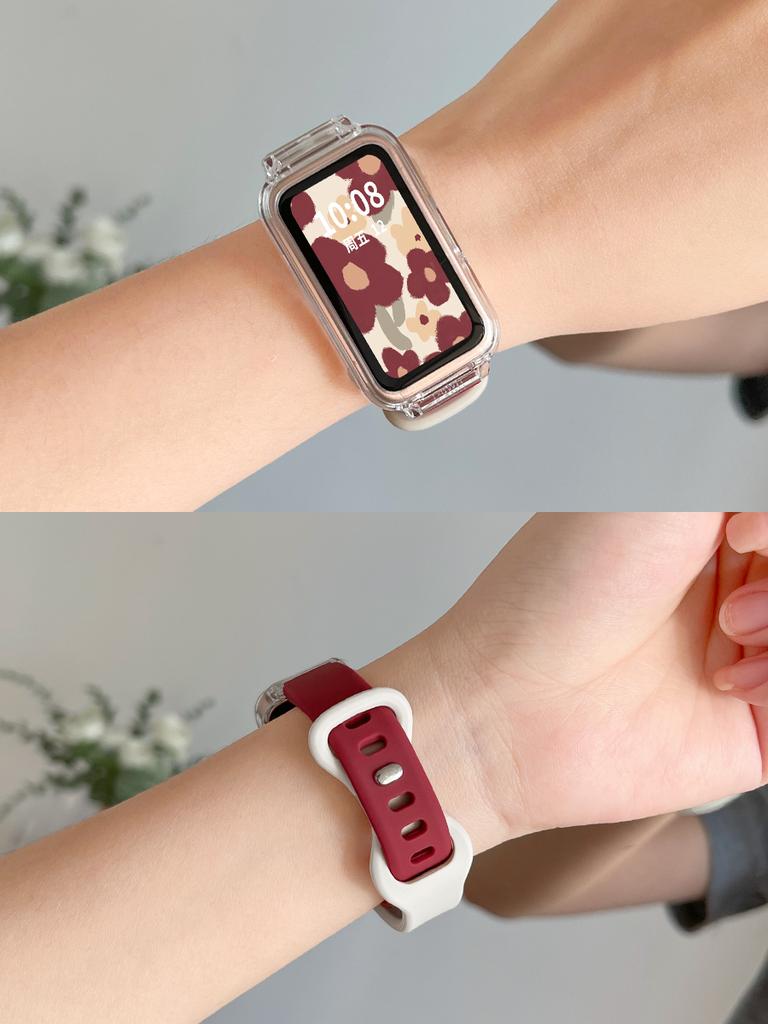 Transparente Hülle+Armband für Huawei Band 10/9/8 Zubehör Sport Silikonarmband pulseira correa für Huawei Band 10 9 NFC/8 NFC