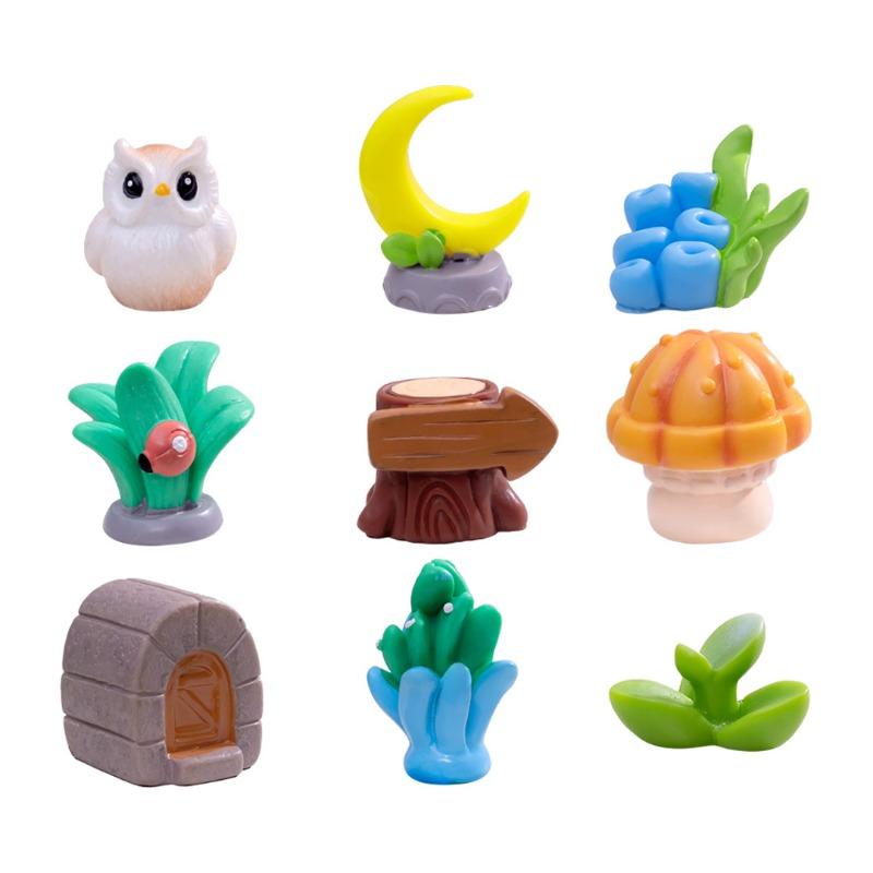 Moos Mikrolandschaft Zauberwald Eule Baum Marke Gartendekorationszubehör Mini Ornamente