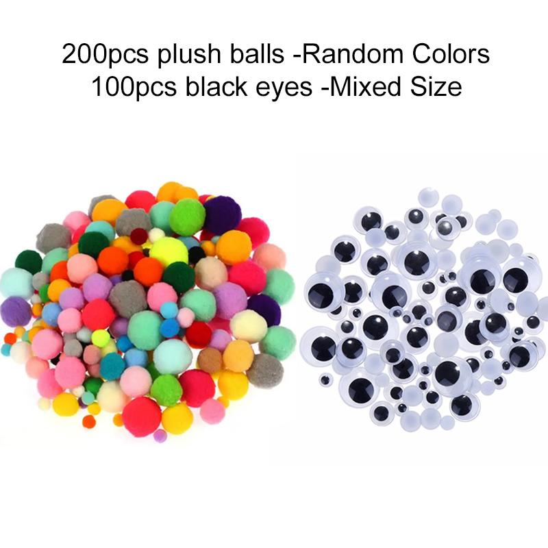 DIY Handicraft Materials Plush Stick / Pompoms / Wiggle Eyes Color Household Handicrafts Supplies Handmade Accessories TMZ