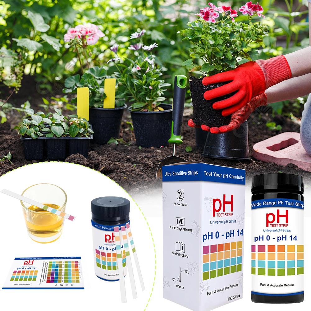 100x Soil Meter PH Tester Water Moisture Light Test Meter Kit Garden Lawns Plants Soil Acidity Test Strips Testing Instrument