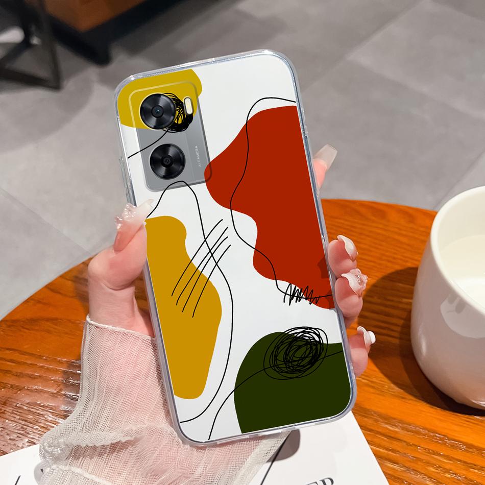 For Oppo A77 A77S Phone Case Colorful Flowers Patterns Back Cover For OppoA77 A77 S 2022 Soft TPU Transparent Silicone Bumper