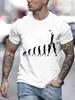 Rugby Evolution Novelty and Interesting Printed Pattern Fashion T-shirt Men's Black Top Large Cotton Men's Harajuku T-shirt