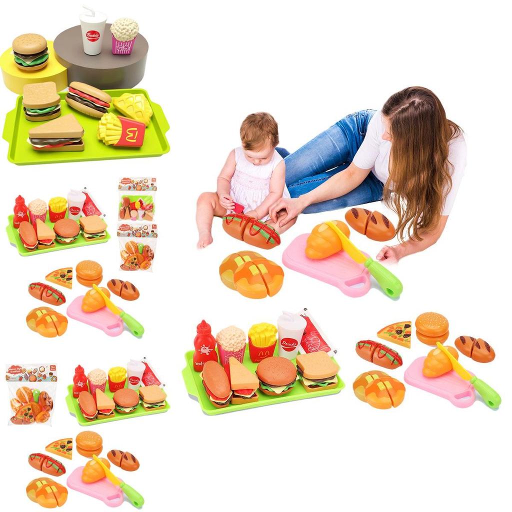 Creative Simulation Play Food Set For Kids Featuring Sandwich Burger And Fries