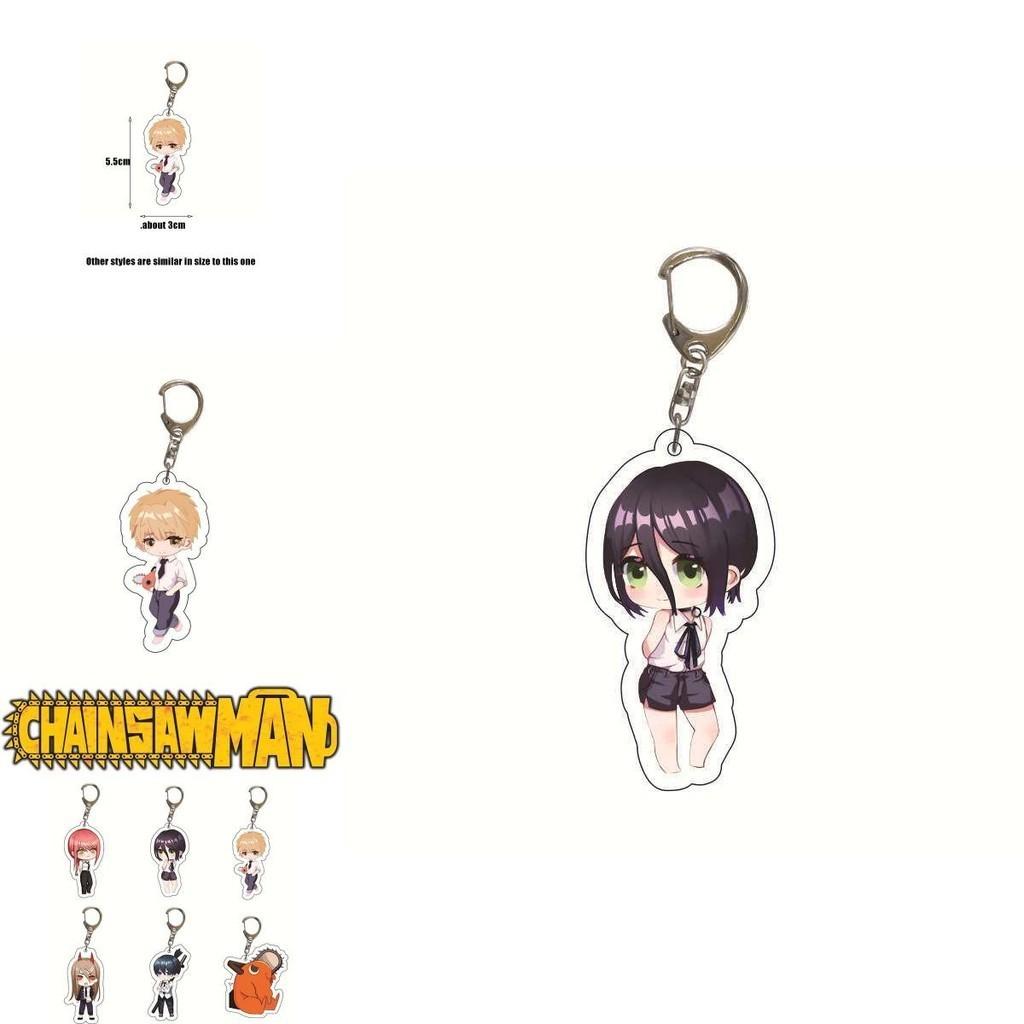 Chainsaw Man Acrylic Keychain Double Sided Printing Cartoon Character Bag Pendant
