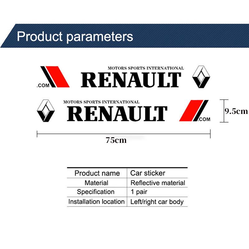 Car Styling Side Body Badge Emblem Decal Car Door Side Stripes Stickers for Renault Sport Duster Megane 2 3 Accessories S888