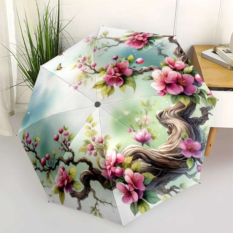 Floral Still Life Bouquet Outdoor Automatic Umbrella Folding Umbrella with 8 Ribs Lightweight for Outdoor Daily Use Stylish Accessory Spiritual Gift