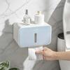 Waterproof toilet tissue box, no-drill installation, with a shaft, creative toilet roll paper dispenser, wall-mounted storage rack
