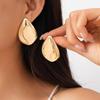 Sleek Irregular Teardrop Metal Stud Earrings