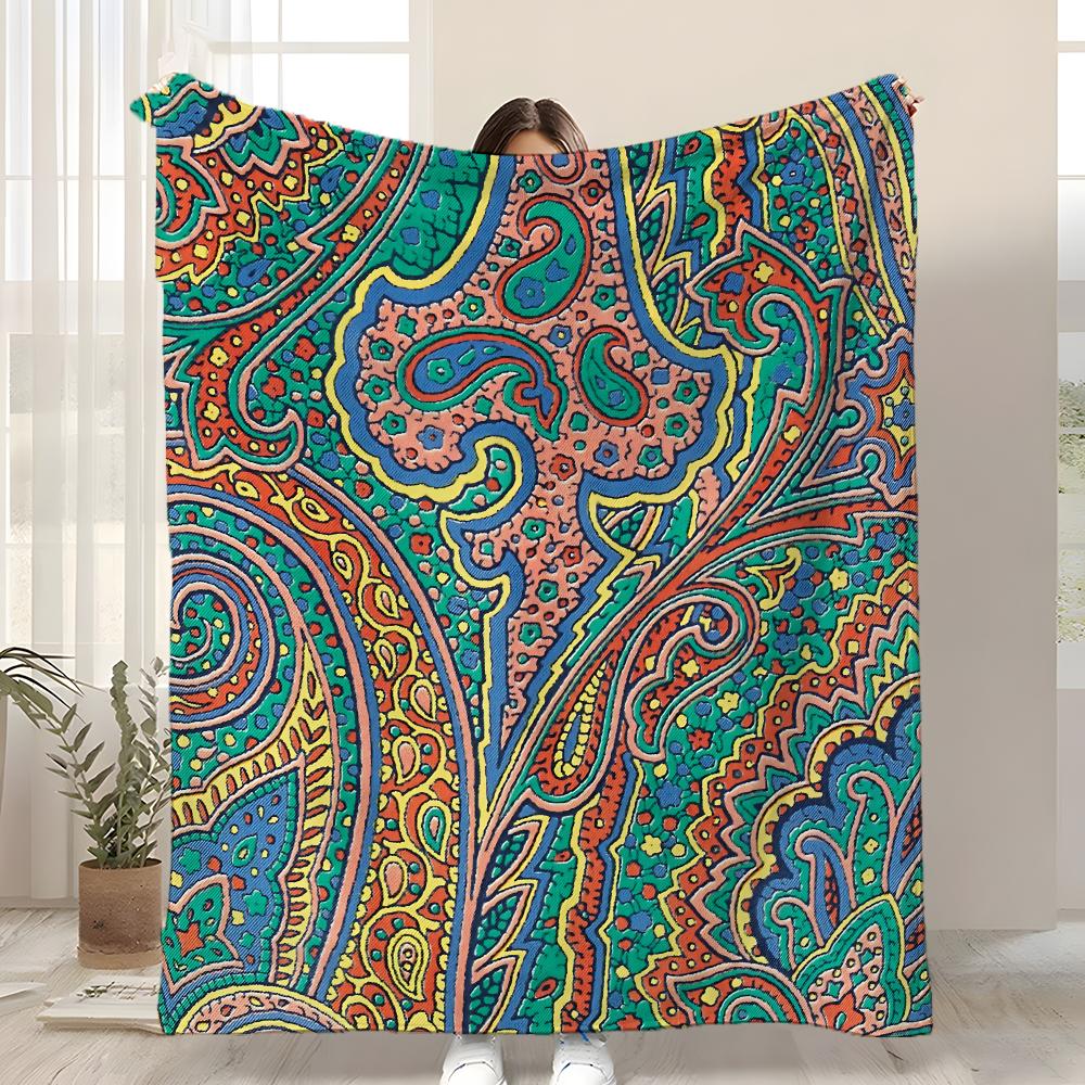 

Classic Design E-Etro Throw Kid-Friendly Flannel Throw Blanket Soft Warm Anti-Static Washable All Season 75x90cm