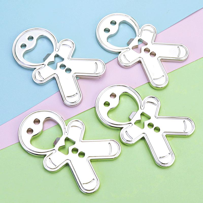 Creative cartoon cute bottle opener gingerbread man shape metal wine opener small gift
