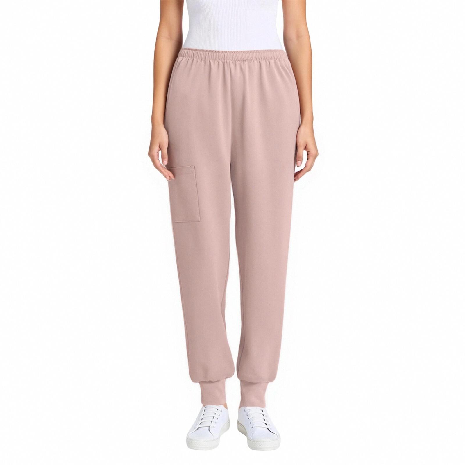 

Женские свободные повседневные брюки с эластичным поясом и кулиской для сиделки, длинные брюки XL розовый