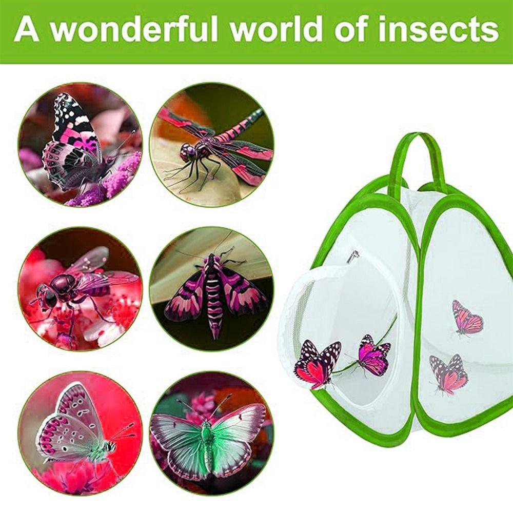 Green Reptile Pets Cage Zipper Opening Plant Insect Screen Creative Breeding Observing Cages  Farm