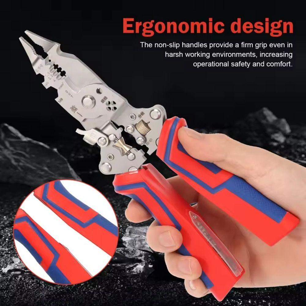 13 In 1 Voltage Tester Plier with Anti Slip Handle Adjustable Cable Cutter  Hand Tools
