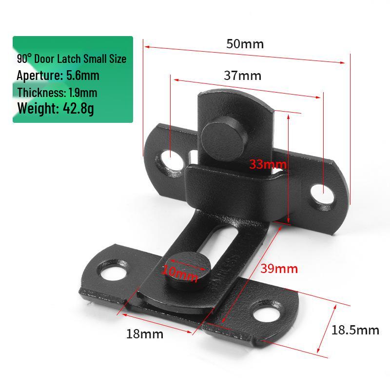 Stainless Steel No-Drill Door Lock Latch with Keyhole, Left/Right Opening, Anti-Theft Bolt.