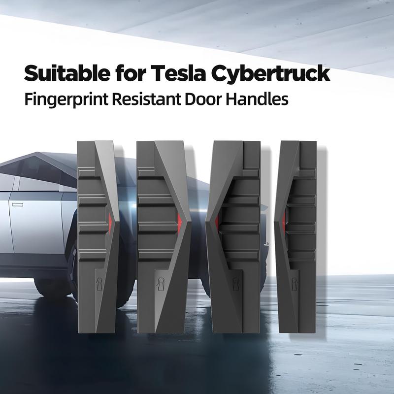 For Tesla Cybertruck 2024 2025 4Pcs Car Door Handles Anti Fingerprint Silicone Door Close Handle Protective Cover Accessories