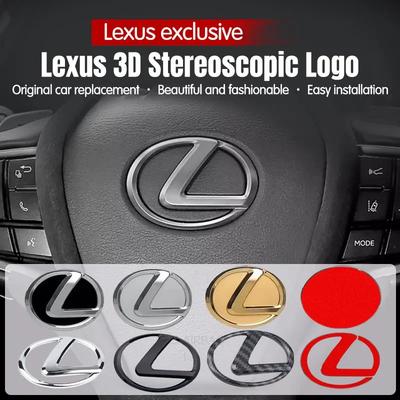 Car Sticker 64mm 77mm Electroplated High-end Process Metal Steering Wheel Logo Stickers For ES240 ES250 IS250 LX460 RX270